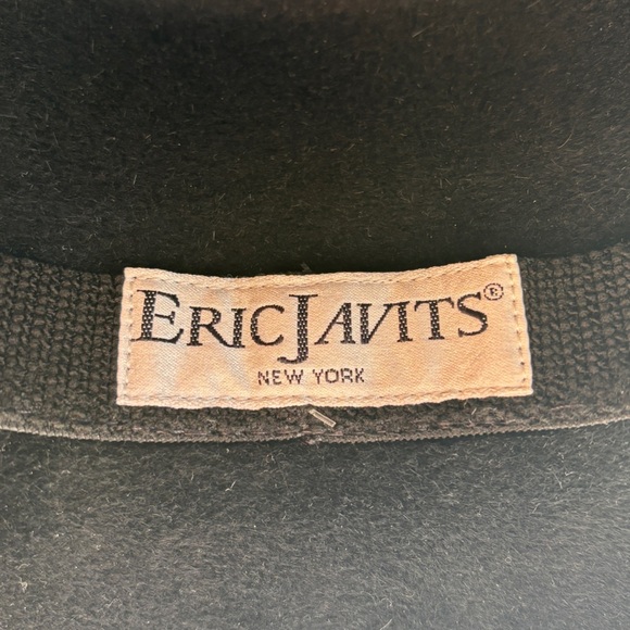 Eric Javits New York Vintage Black Felt Medium Brim Bucket Hat EUC One Size - Picture 7 of 8